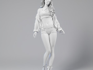 A stylishly dressed woman standing 3D Model