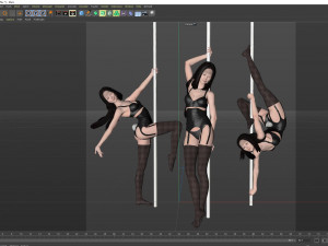 Asian Striper Girl Modello 3D