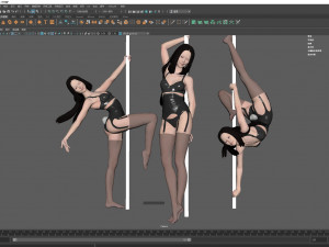 Asian Striper Girl Modello 3D