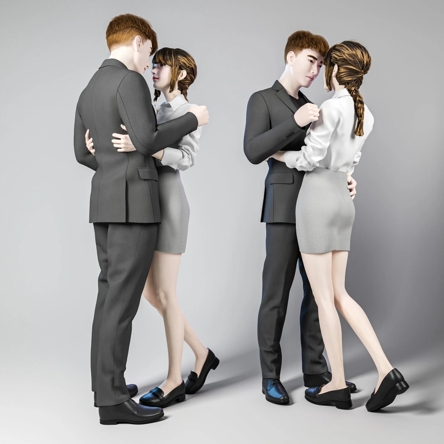 Couple in love 001 3D Model .c4d .max .obj .3ds .fbx .stl .blend