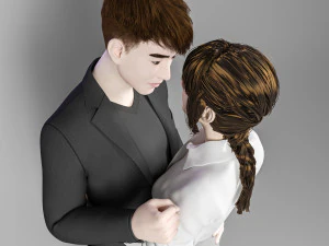Couple in love 001 3D Model