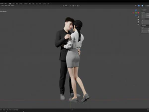 Couple in love 001 3D Model