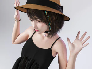 आकस्मिक बच्चा खड़ा होकर अभिवादन कर रहा है 3D मॉडल