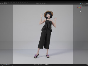 Casual child standing and greeting 3D Model
