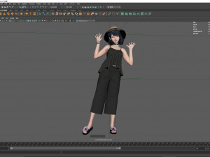 Casual child standing and greeting 3D Model