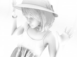 Casual child standing and greeting 3D Model