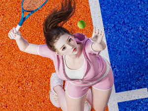 Garota tenista 001 Modelo 3D