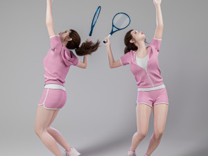 Tennis Player Girl 001 3D Модель