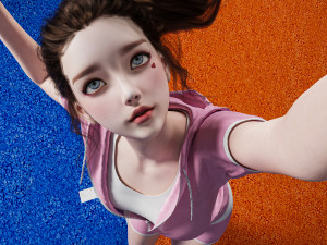 Tennis Player Girl 001 3D Модель