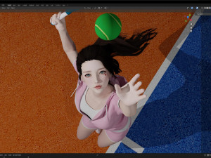 Tennis Player Girl 001 3D Модель
