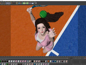 Tennis Player Girl 001 3D Model