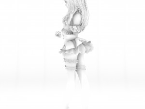 Red hair sexy girl in Lace Suit Modèle 3D