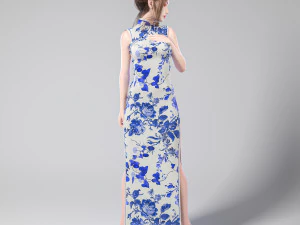 Cheongsam Chi-pao chirpaur cheong-sam woman 3D Model