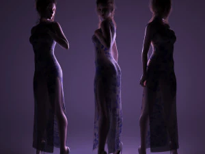 Cheongsam Chi-pao chirpaur cheong-sam woman 3D Model