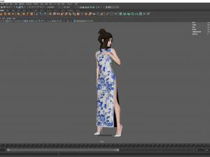 Cheongsam Chi-pao chirpaur cheong-sam woman 3D Model