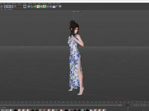 Cheongsam Chi-pao chirpaur cheong-sam woman Modèle 3D