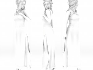 Cheongsam Chi-pao chirpaur cheong-sam woman Modèle 3D