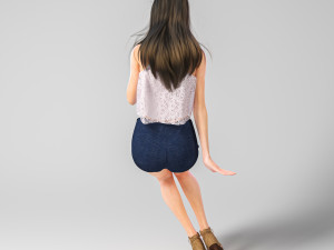 Woman sitting and thinking Modèle 3D