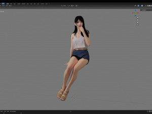 Woman sitting and thinking Modèle 3D