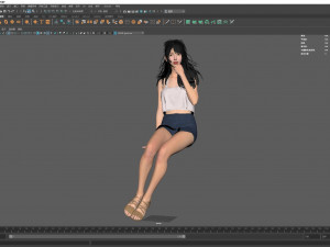 Woman sitting and thinking Modèle 3D