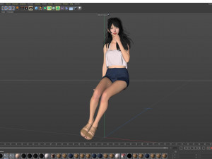 Woman sitting and thinking Modèle 3D