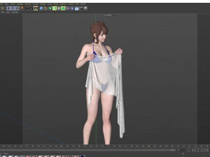 Woman Bikini Standing 001 3D Model