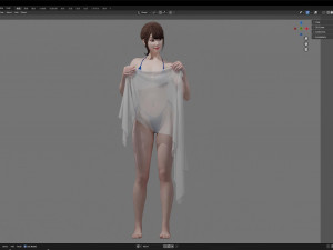 Woman Bikini Standing 001 3D Model