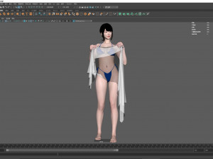 Woman Bikini Standing 001 3D Model