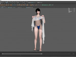 Woman Bikini Standing 001 3D Model