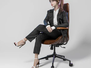 Woman Business Office Sitting 3D Model