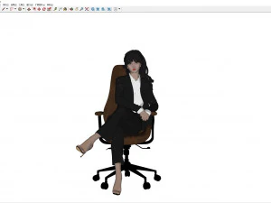 Woman Business Office Sitting 3D Model