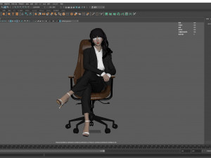 Woman Business Office Sitting Modello 3D