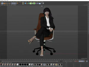 Woman Business Office Sitting 3D Model
