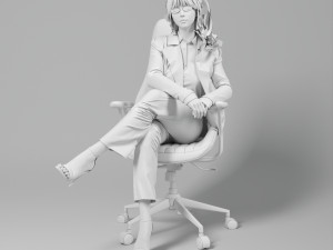 Woman Business Office Sitting Modello 3D