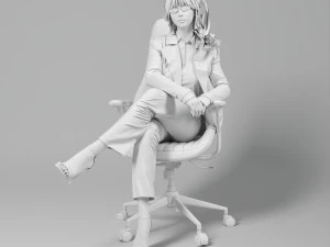 Woman Business Office Sitting 3D Model