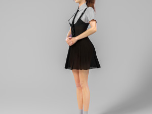 Woman Waitress Standing 3D Model
