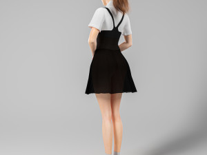 Woman Waitress Standing 3D Model