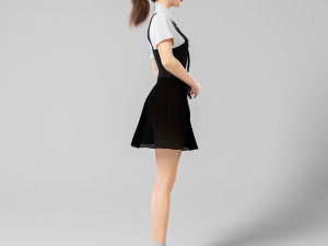 Woman Waitress Standing 3D Model