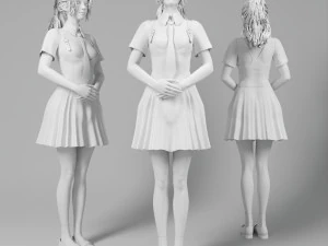Woman Waitress Standing 3D Model