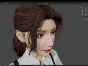 Woman Waitress Standing 3D Model