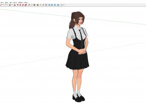 Woman Waitress Standing 3D Model