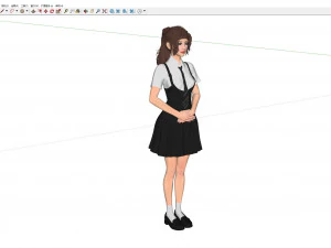Woman Waitress Standing 3D Model