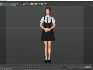 Woman Waitress Standing 3D Model