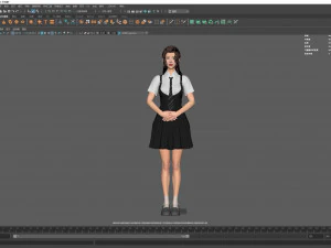 Woman Waitress Standing 3D Model