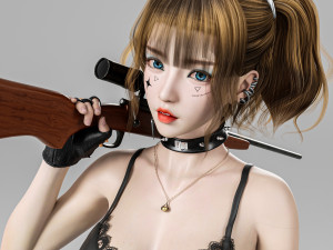 A sexy girl in pose Model 3D
