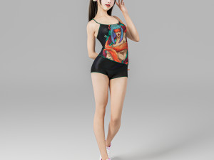 A lovely girl with a greet Modelo 3D