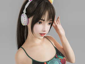 A lovely girl with a greet Modelo 3D