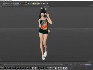 A lovely girl with a greet 3D Model