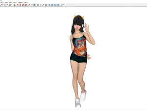 A lovely girl with a greet 3D Model