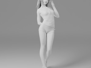 A lovely girl with a greet Modelo 3D